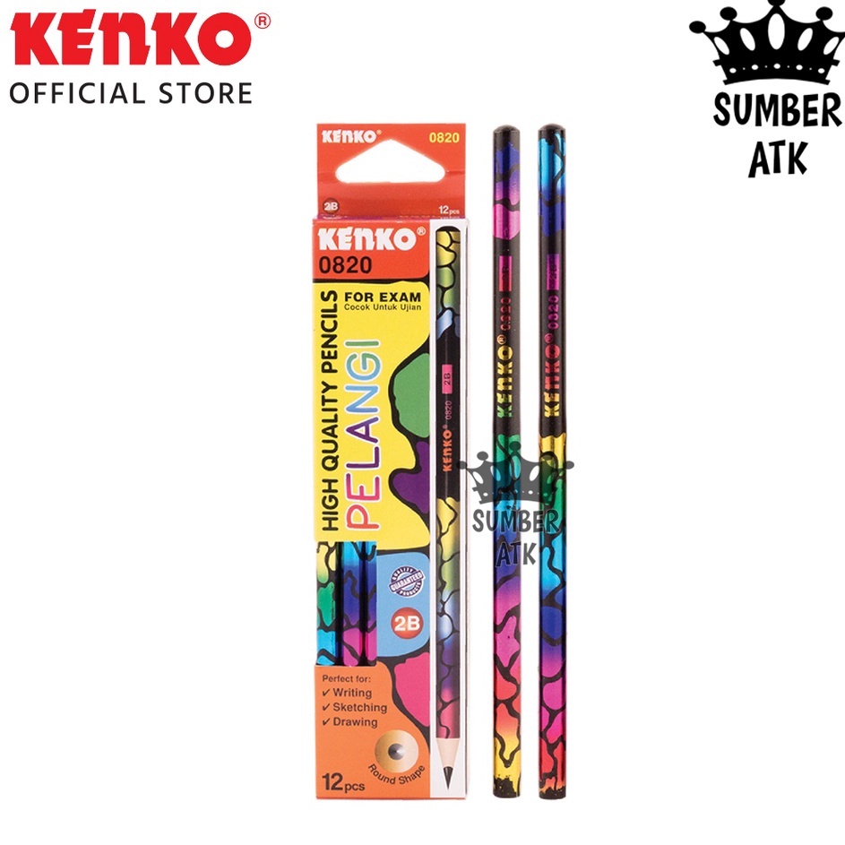 

KENKO PENCIL PENSIL PENSIL RAUT PENSIL BATANG 2B82 PELANGI 1 LUSIN 12 PCS