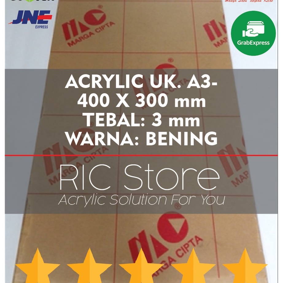 

SUPER Acrylic Akrilik Lembaran Uk A3 4x3 Tebal 3mm BENING