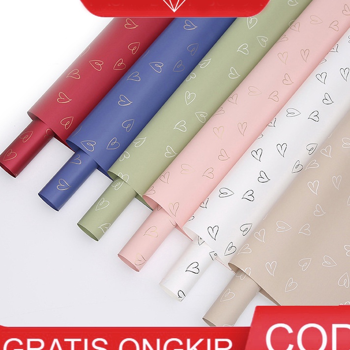 

TERBATAS 2 LEMBAR Korean Cellophane Dove Solid Love Wrapping Buket Bunga W32