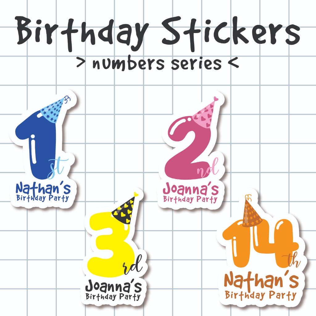 

Stiker Ulang Tahun Tema Angka Custom Birthday Stickers Numbers Series