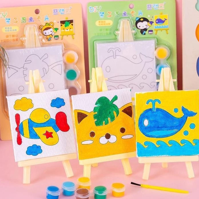 

KHUSUS KAMU BS Lukisan Kanvas Mini 1x1cm Painting Mini Canvas Children Canvas Painting Set Kanvas Lukis Anak Kado Ulang Tahun