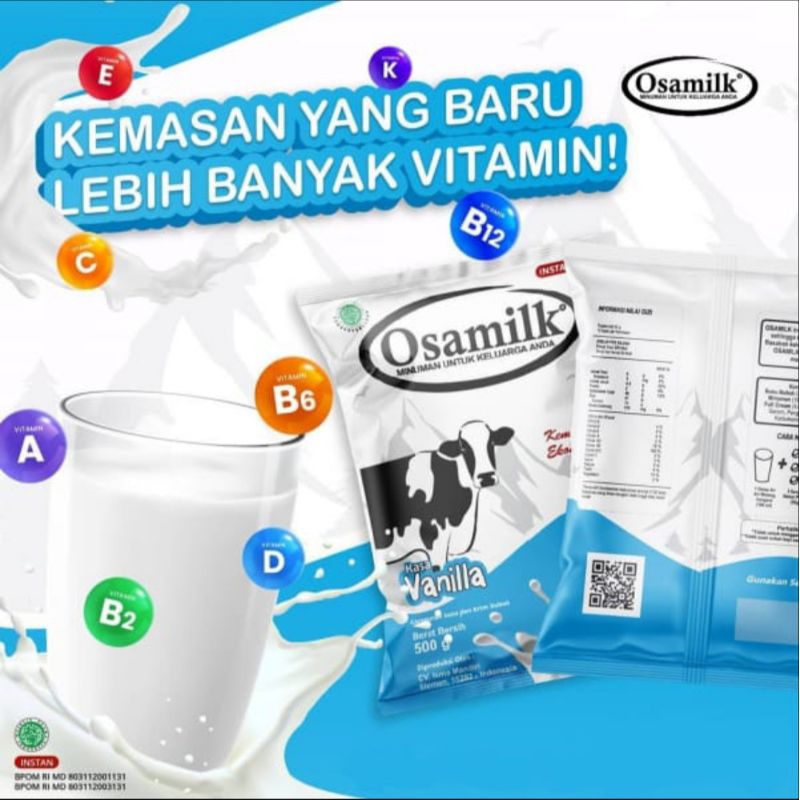 

(PROMO) 2pcs osamilk 500gr - Susu penggemuk badan rasa vanila & coklat