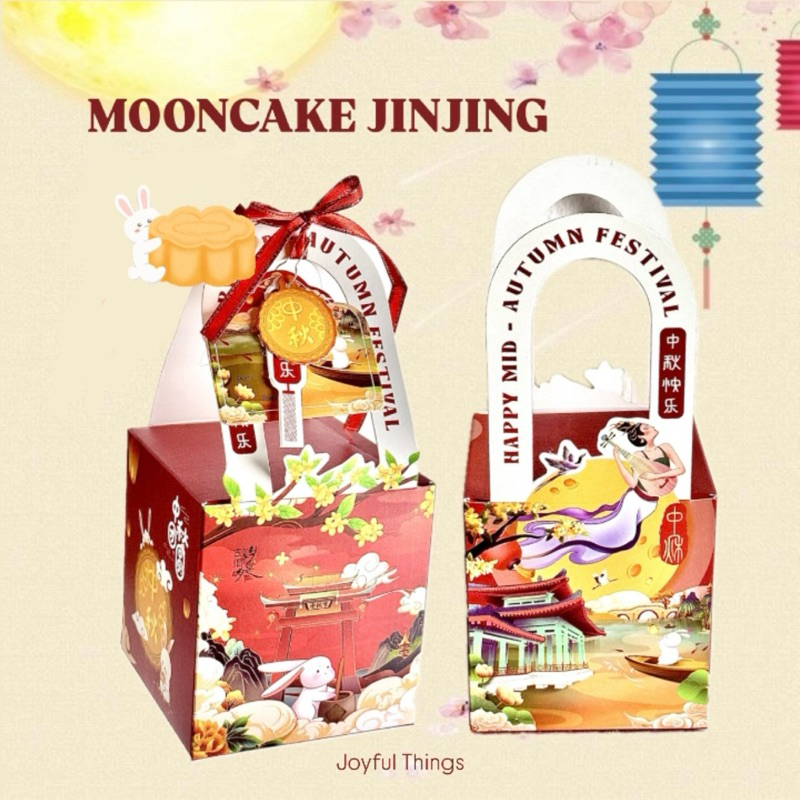 

Joyful Kotak Mooncake FREE Hang Tag Pita / Tas Jinjing Kue Bulan / Mika Box Mooncake Case Mid Autumn Festival / Box Jinjing Kue Bulan Kelinci