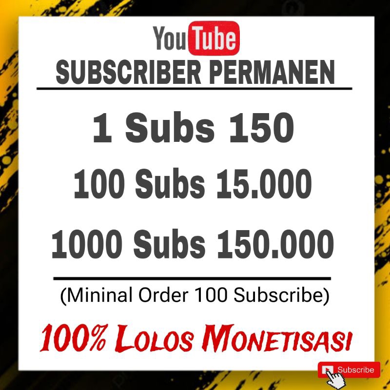 SUBSCRIBER YOUTUBE PERMANEN PROMO