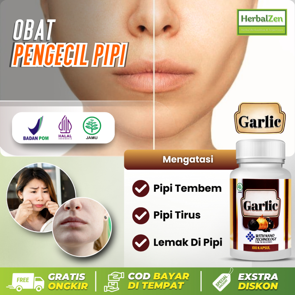 Obat Pengecil Pipi Tembem Pipi Tirus Lemak di Pipi Kapsul Garlic