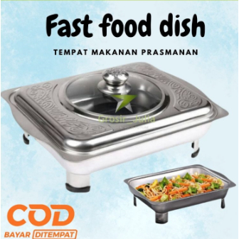 Wadah Saji Prasmanan Tutup Kaca