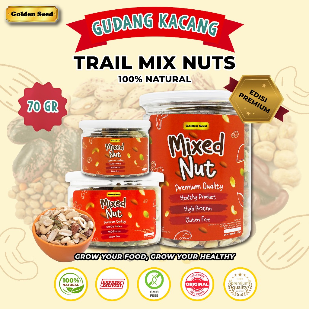 

[EDISI PREMIUM] MIXED NUTS & SEEDS 70 GRAM - TRAIL MIX NUT & SEED - MIXNUT 70 GR