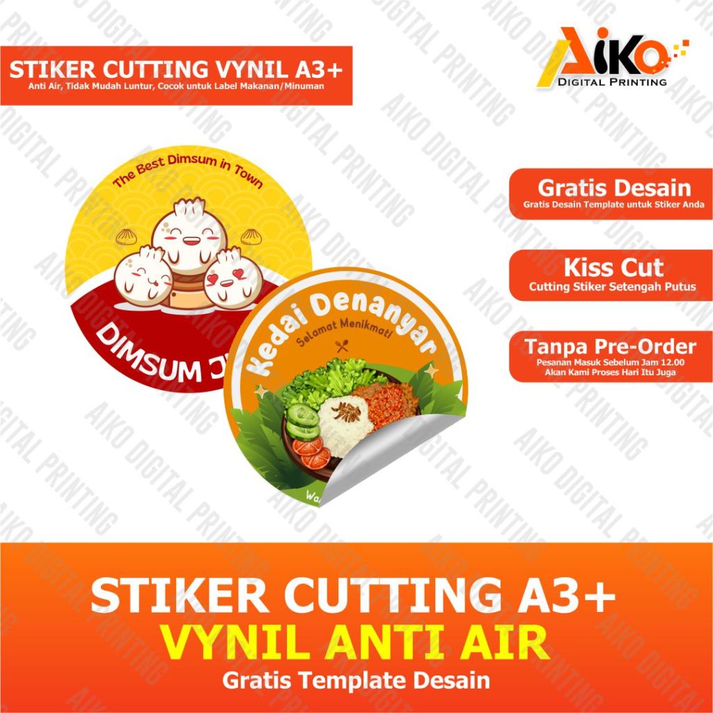 

STIKER MAKANAN / MINUMAN LABEL VYNYL ANTI AIR A3+ CUTTING KISSCUT DESAIN TEMPLATE