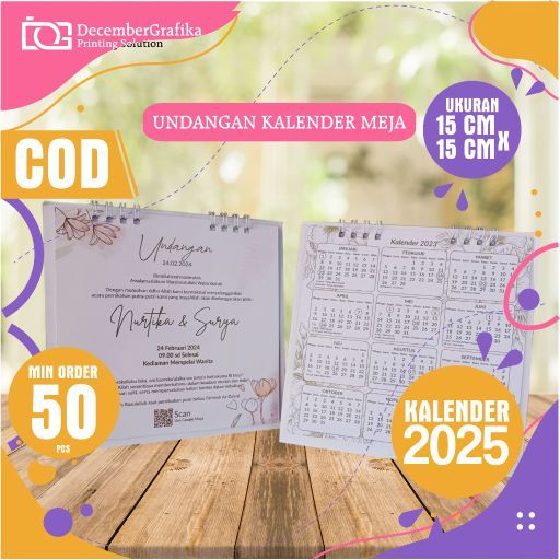

Undangan Kalender Istimewa Ukuran 15 cm x 15 cm