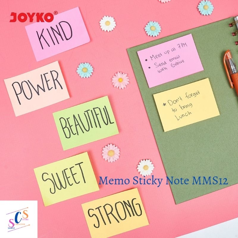 

MEMO STICKY NOTE JOYKO SUPER NEON MMS-31 MMS-12/ KERTAS MEMO / KERTAS TEMPEL / KERTAS PELEKAT SUPER NEON