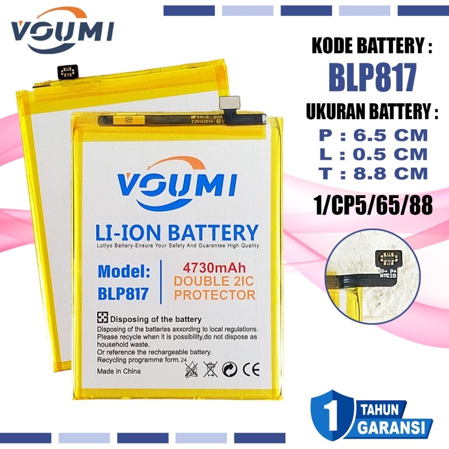 Baterai Oppo A15 A15S A16E A16K CPH2349  CPH2185 CPH2179  CPH2421 Double IC Power BLP 817