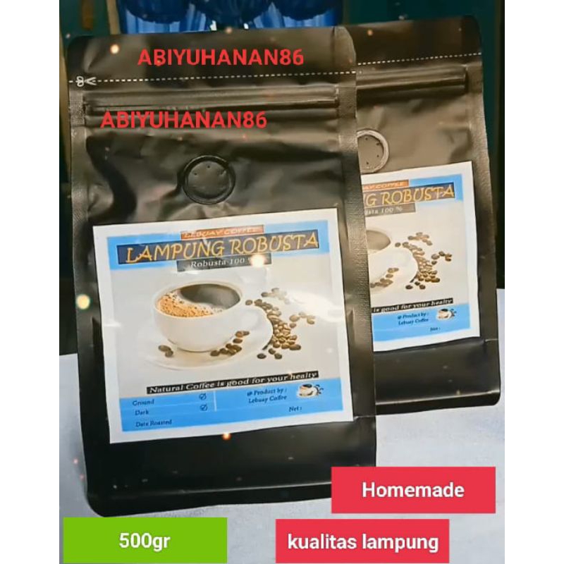 

kopi Lampung robusta ( kualitas premium rasa rumahan Lampung asli) dengan resep keluarga lebih dari 30 tahun
