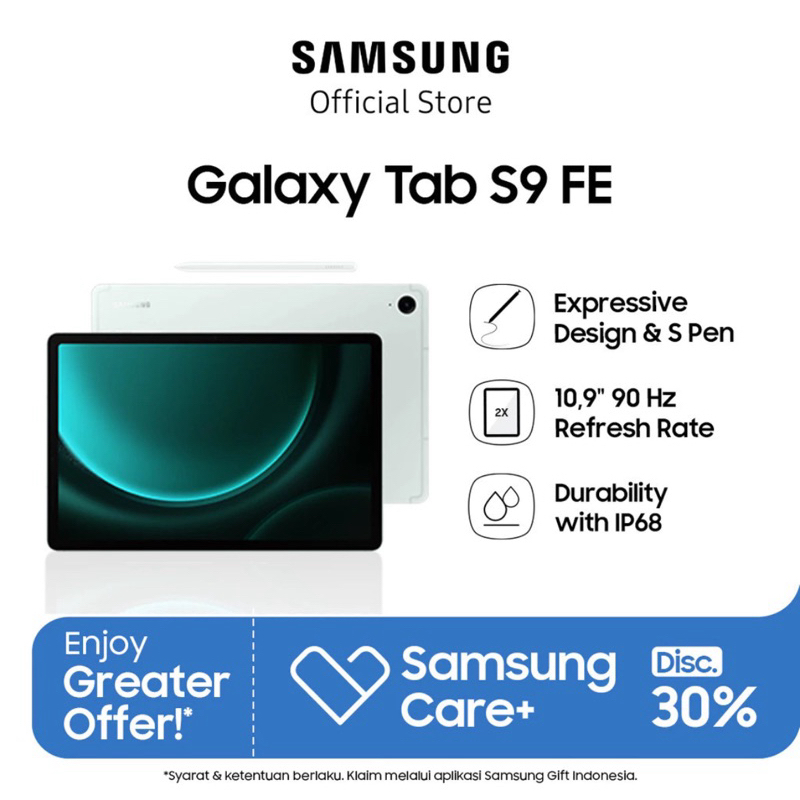 SAMSUNG GALAXY TAB S9 FE 5G RAM 6/128GB GARANSI RESMI
