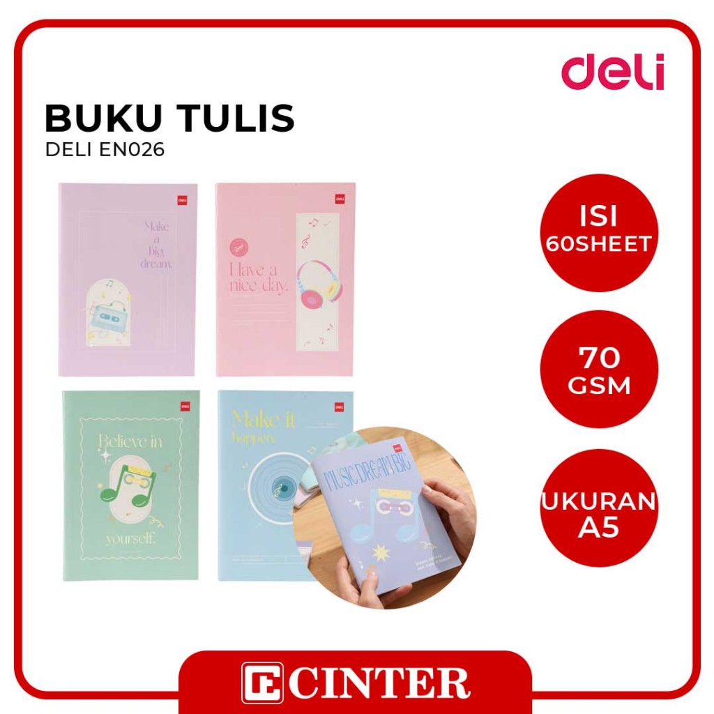 

DELI - NOTE BOOK / BUKU CATATAN EN026 A5 210X148MM 60LEMBAR SPECIAL AGNES MO EDITION