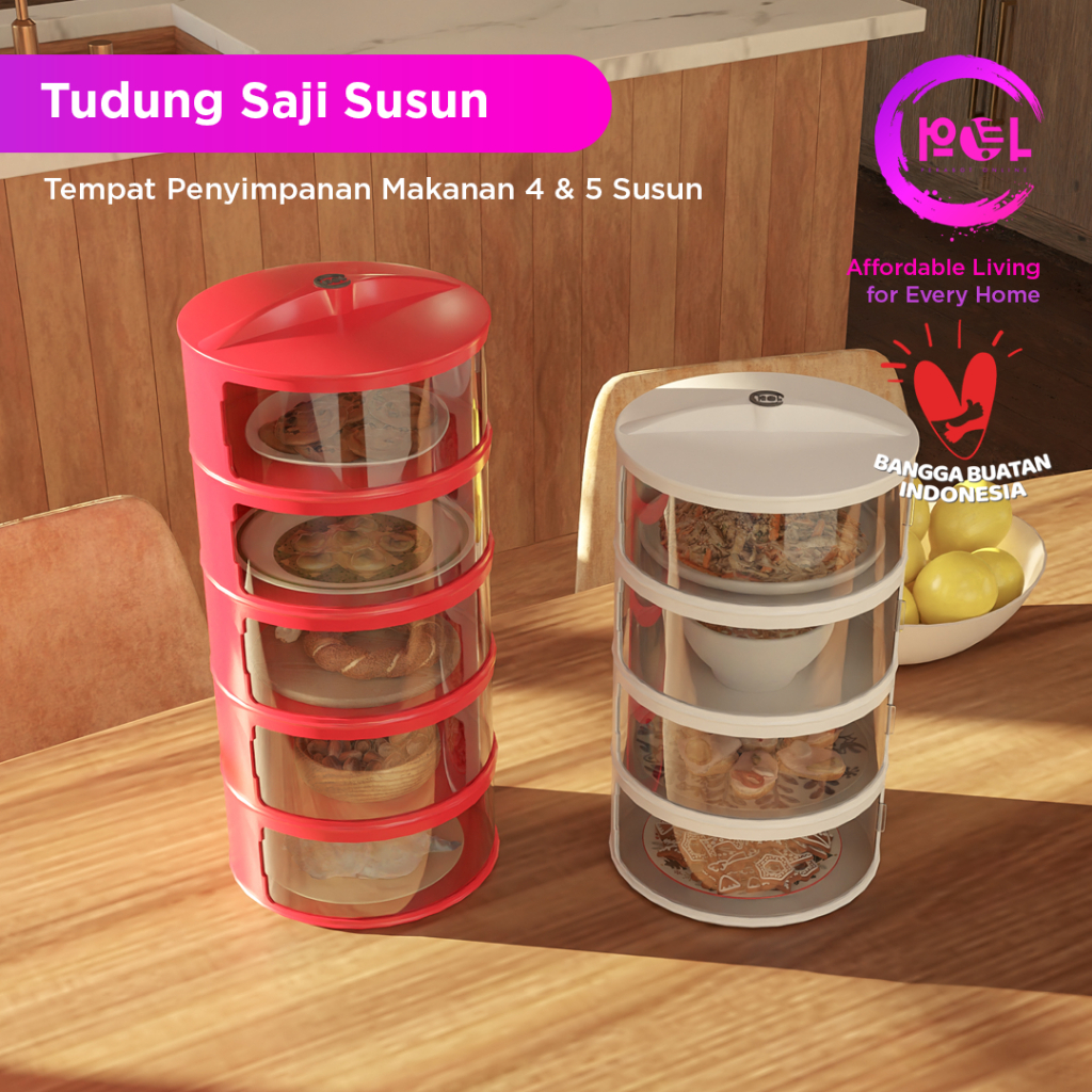 POL Tudung Saji Warna Susun 4 Rak Tudung Saji 4 Susun Makanan Penutup Lauk
