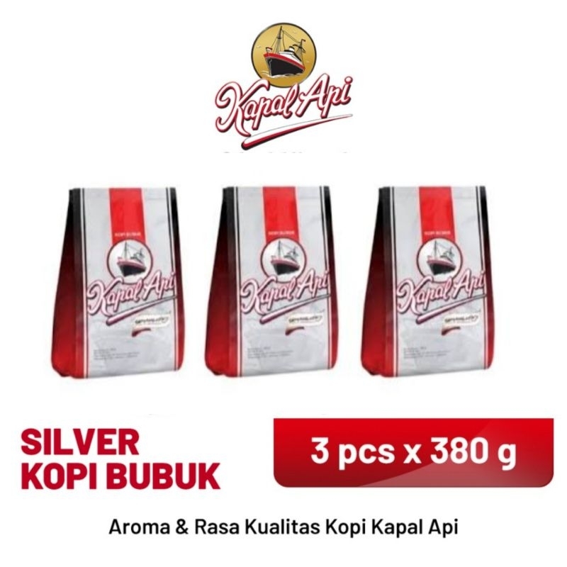 

Kopi Kapal Api Silver 350 Gram x 3 Pcs