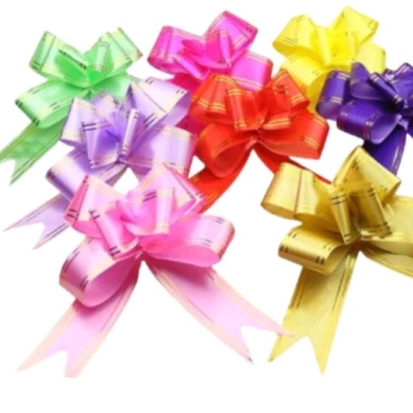 

Pita tarik bahan satin untuk hiasan kado dan lainya