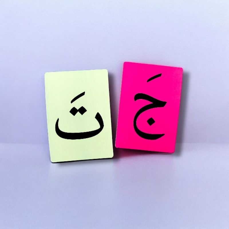 RB22 Calistungseru - Flash Card Huruf ABC Hijaiyah Jumbo Ukuran A5 Kartu Belajar Hijaiyah Harokat