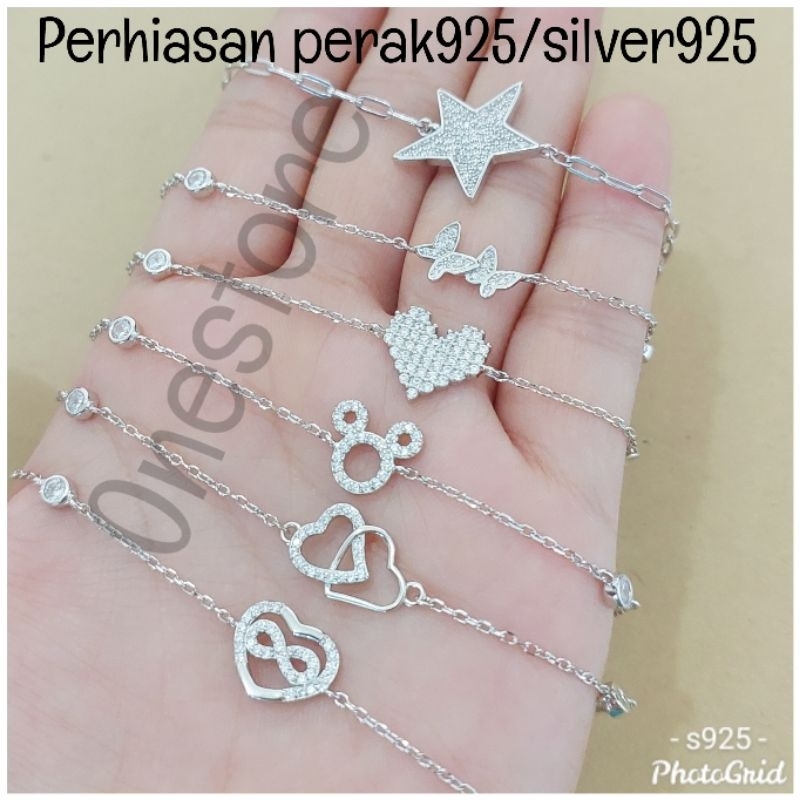 GELANG PERAK ASLI 925 LAPIS MAS PUTIH GTDGB