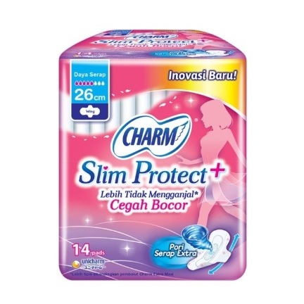 Charm Super Slim Protect+ Wing 26cm 14 Pads