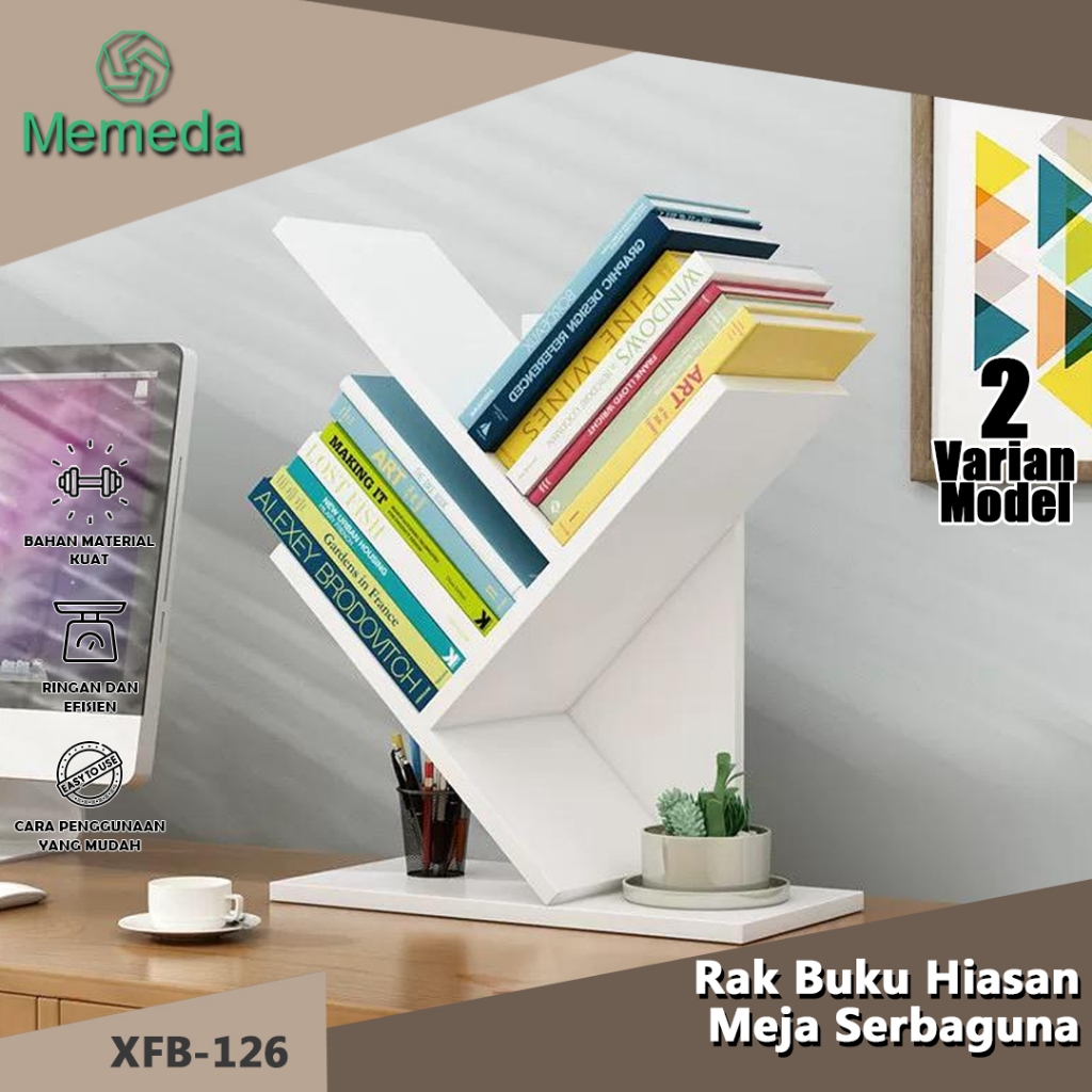 CUCI GUDANG Rak Buku Berbentuk Pohon Rak Buku Kecil Siswa Multi Lapis Rak Penyimpanan Sederhana Rak 