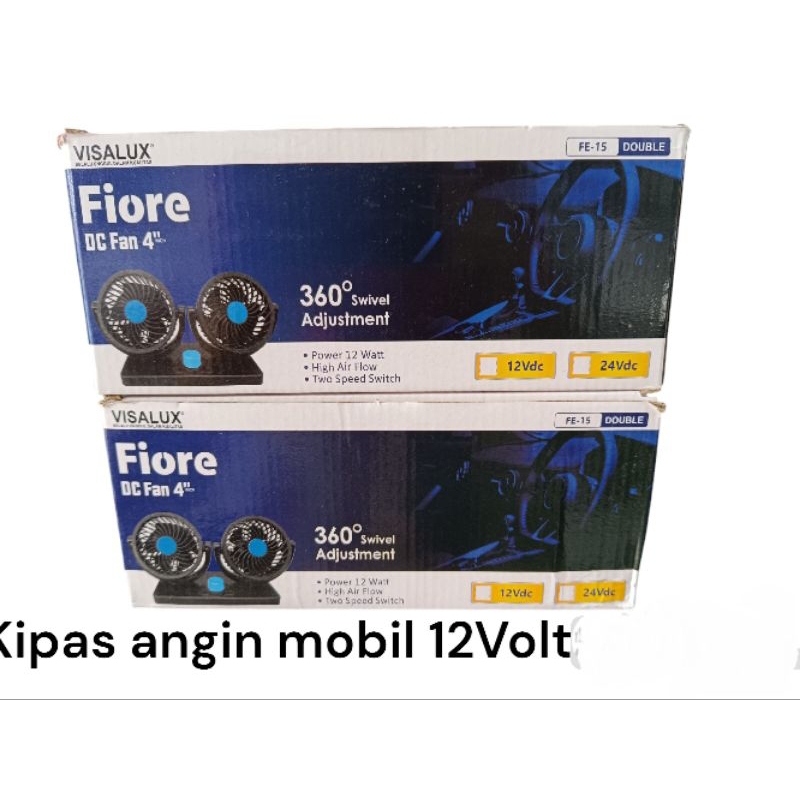 kipas angin mobil Visalux DC 12Volt 4inchi Fiore FE-15