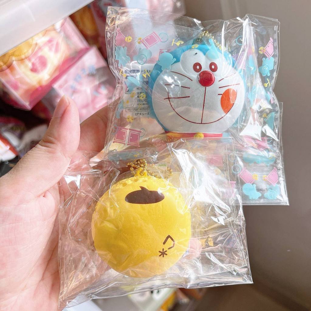 [READY STOCK] Doraemon Head Bun with Tag / Cafe de N Pompompurin Macaron / Licensed BNIP