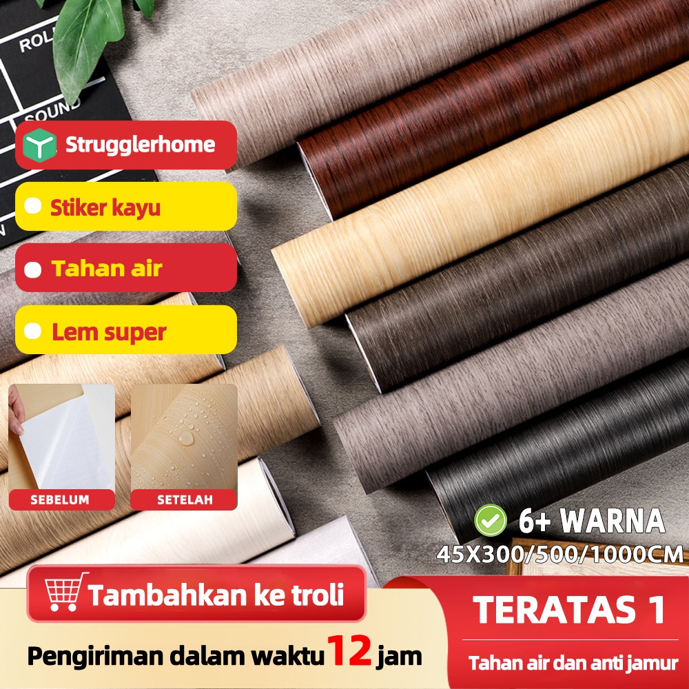 【strugglerhome】stiker kayu wallpaper motif kayu stiker motif kayu wallpaper lemari