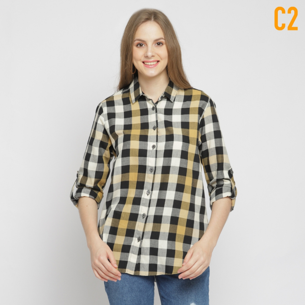 C2 Havezi Yellow Kemeja Casual Wanita