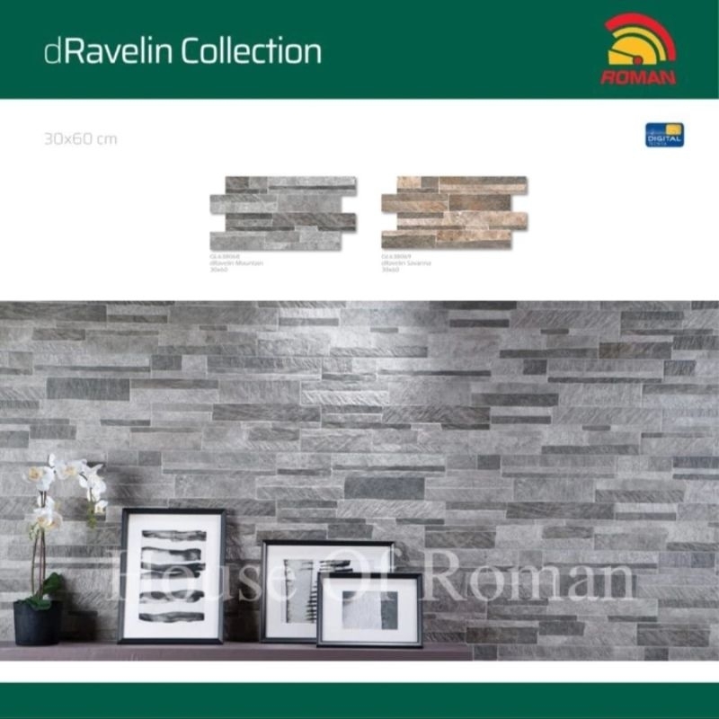 Roman Keramik Interlock dRavelin Series (Stone Mood) / Keramik Dinding Pagar Outdoor / Keramik Dindi