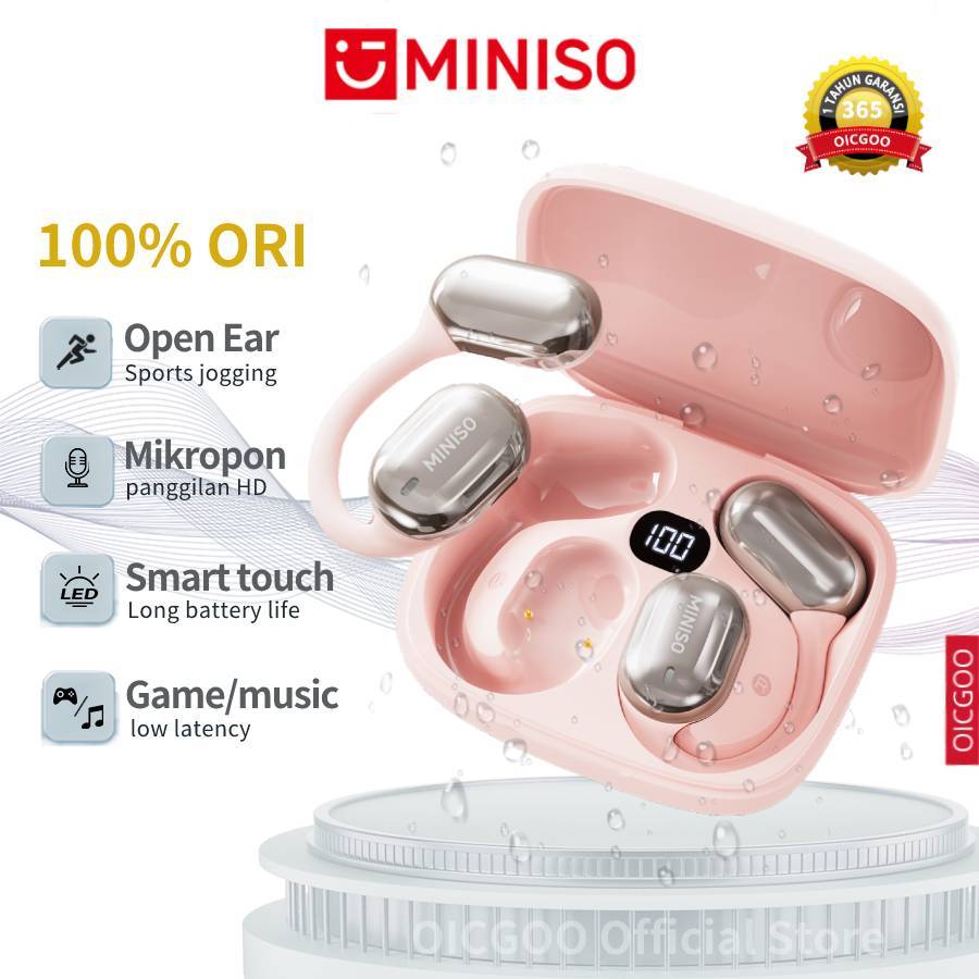 MINISO X23 Wireless Headset Bluetooth 5.4 Earphone Open Ear Bone Conduction Sports TWS HIFI Stereo B