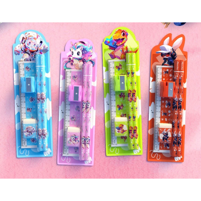 

Pensil 5in1 / Pensil Set Alat Tulis Anak Lucu Dan Penghapus Untuk Tempat Pensil Buku Tulis Sekolah