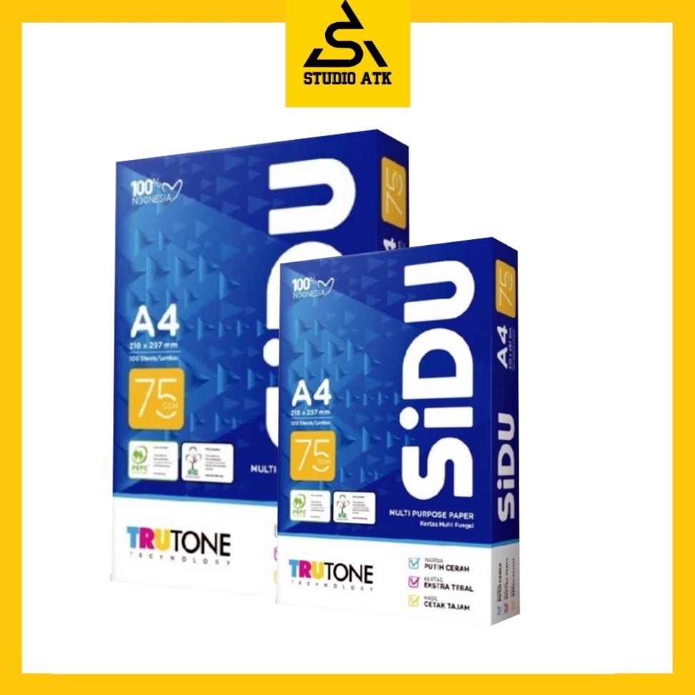 

Big Sale Kertas HVS SIDU A4 75gram box5rim C6