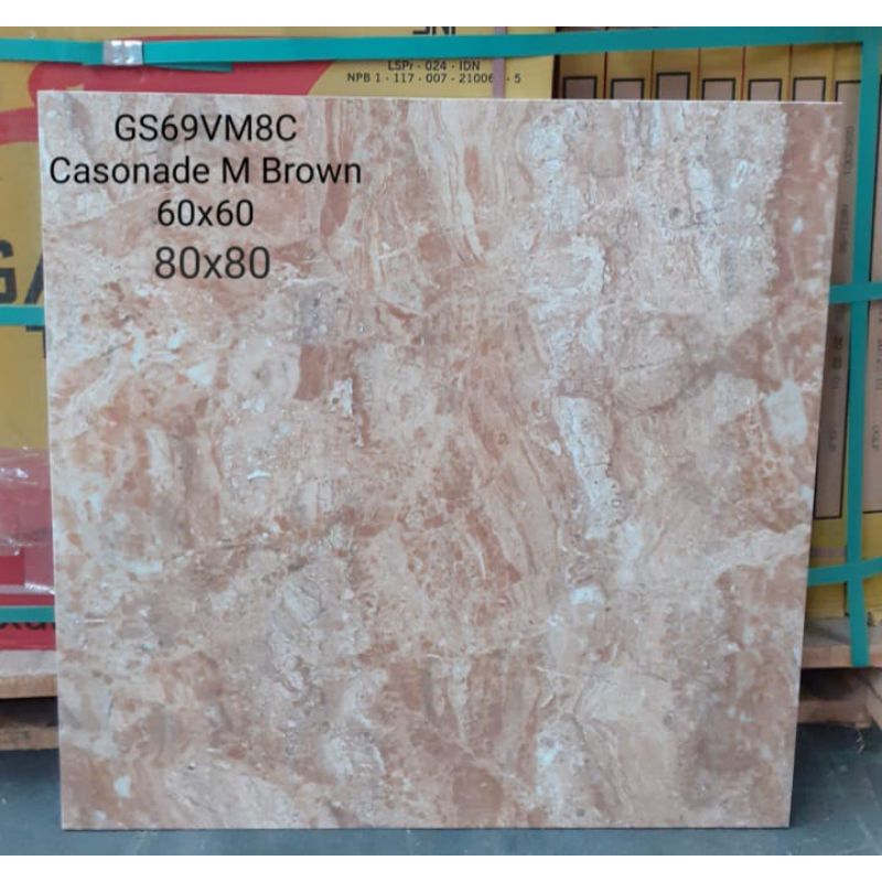 Granit/Keramik Lantai/Dinding 80x80 CASONADE M BROWN Glazed Polished Granit Murah By GARUDA