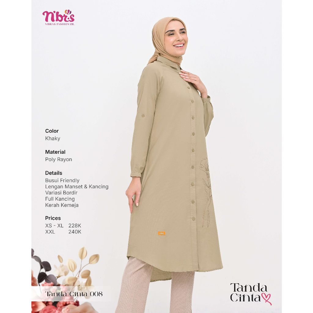 TOKO ONLINE NIBRAS - TANDA CINTA 008 - ATASAN TERBARU NIBRAS MOTIF BORDRI - BAJU TUNIK SYARI- BISA C