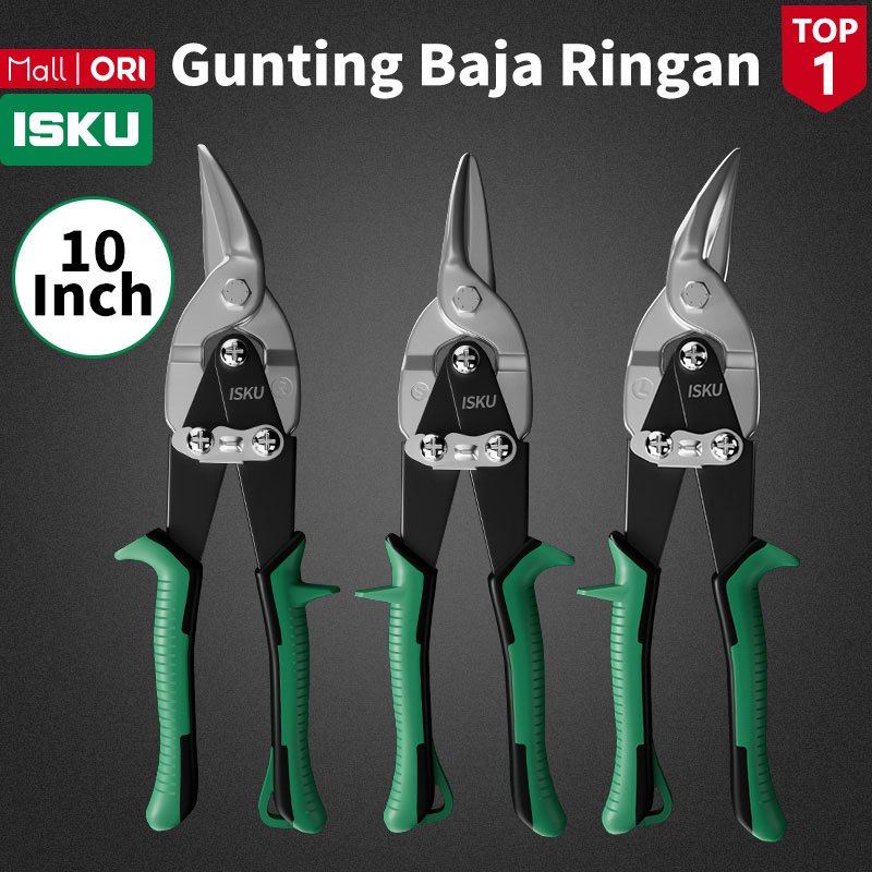 ISKU Gunting Seng Aviation Snips 10Inch Gunting baja ringan gunting platBaja Ringan Tin Snip Gunting