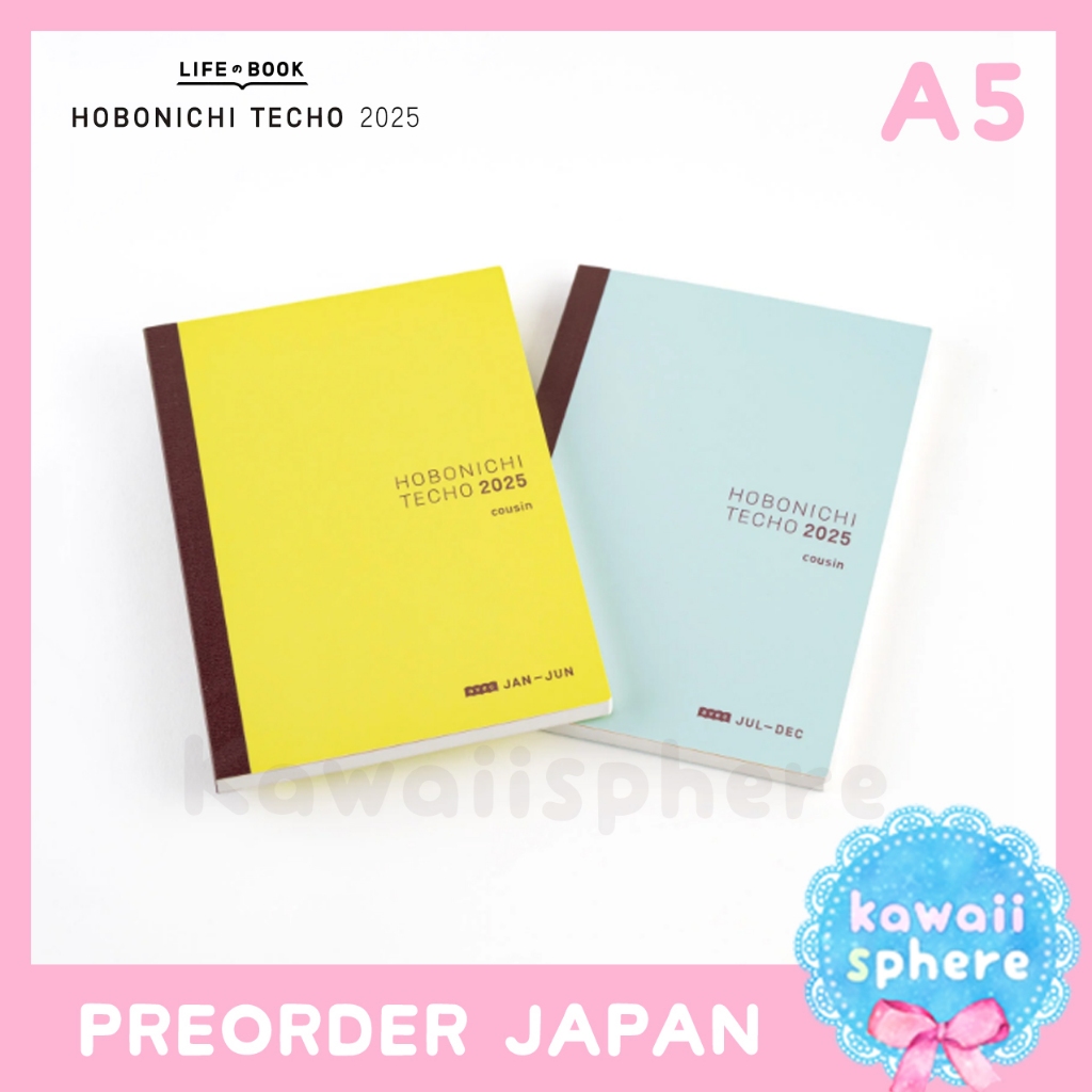 

Hobonichi Techo 2025 A5 Avec Set 2 Book (Jan-Jun , Jul-Dec) | Hobonichi 2025 | Preorder Handcarry Jepang