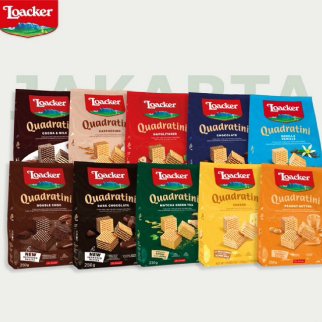 

LOACKER QUADRATINI 125 gr all variant biscuit wafer loacker snack import