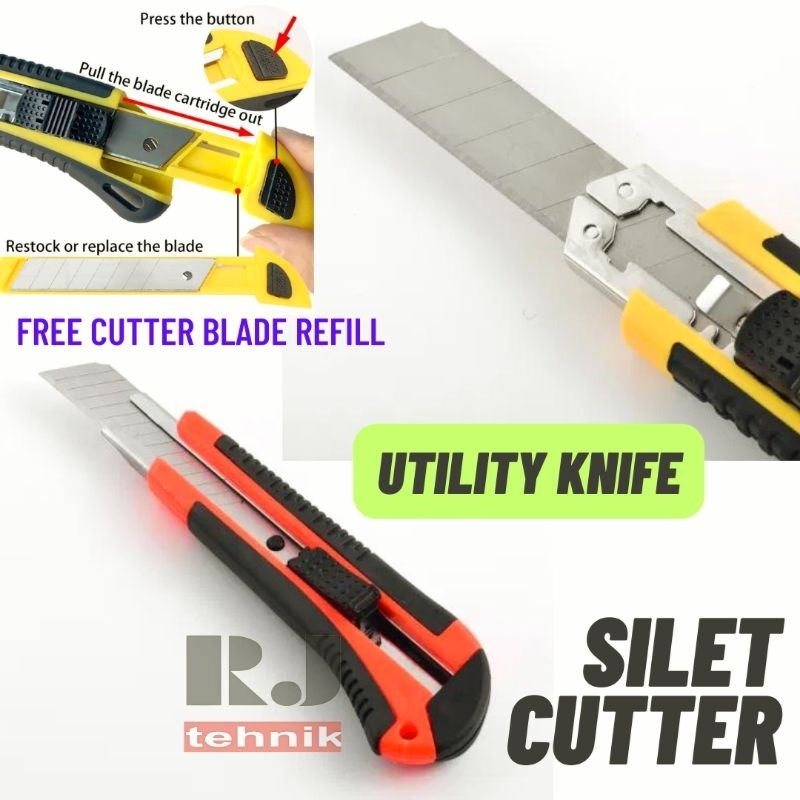 

Utility Knife Silet Pisau Cutter + Mata Silet Reffil