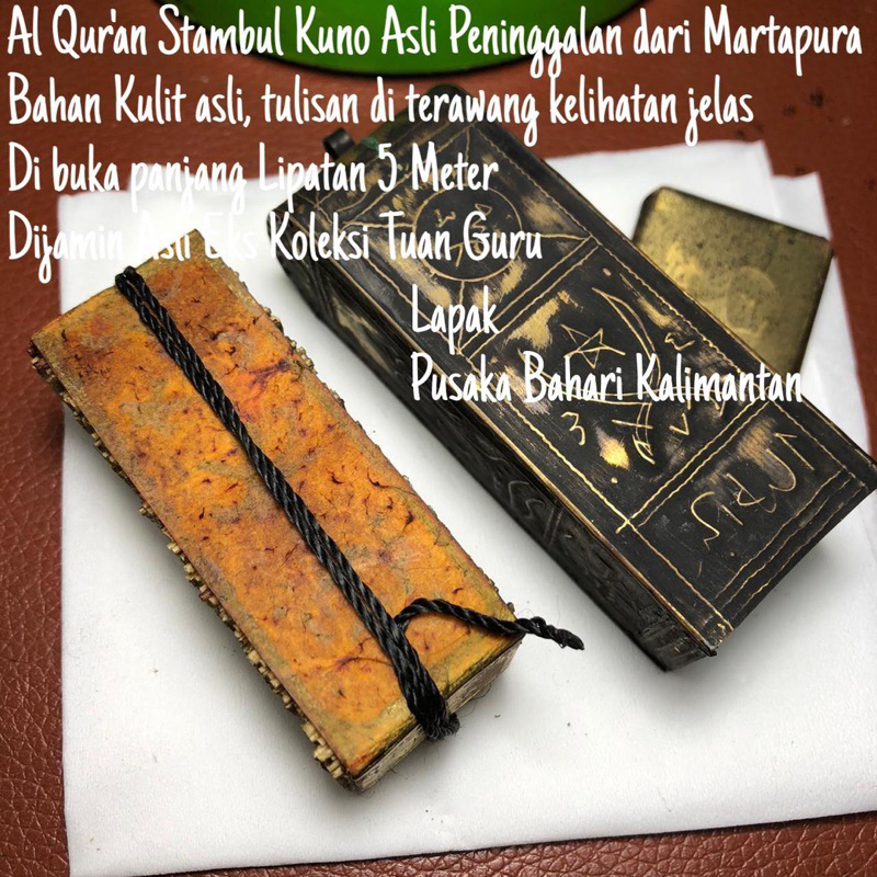 Al Quran Kuno Asli Peninggalan Bahan Kulit alami Panjang 5M