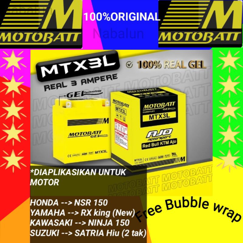 Aki Kering Motobatt Gel,For Motor RX King,