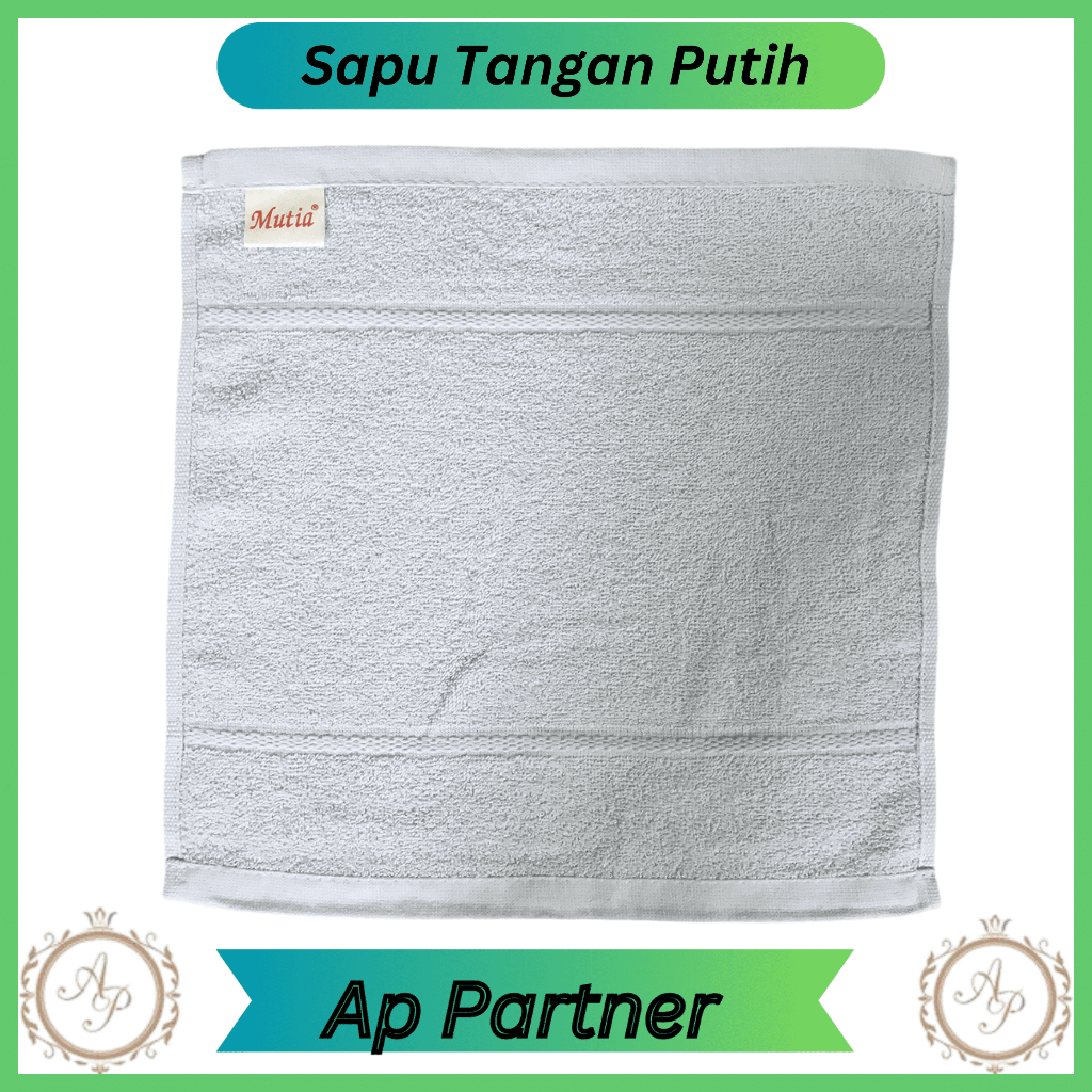 1 Pcs Sapu Tangan Handuk Putih Polos Premium Merk MUTIA | Handuk Hotel Putih Kecil Handuk Salon