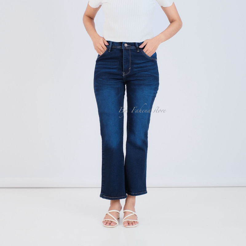 Celana Wanita Kekinian Korean Style Hitam Kerja Cutbray highwaist