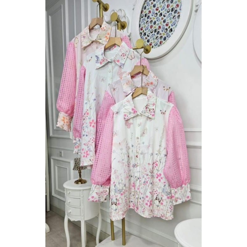 Meijiwang Atasan kupu  mix organza cntik