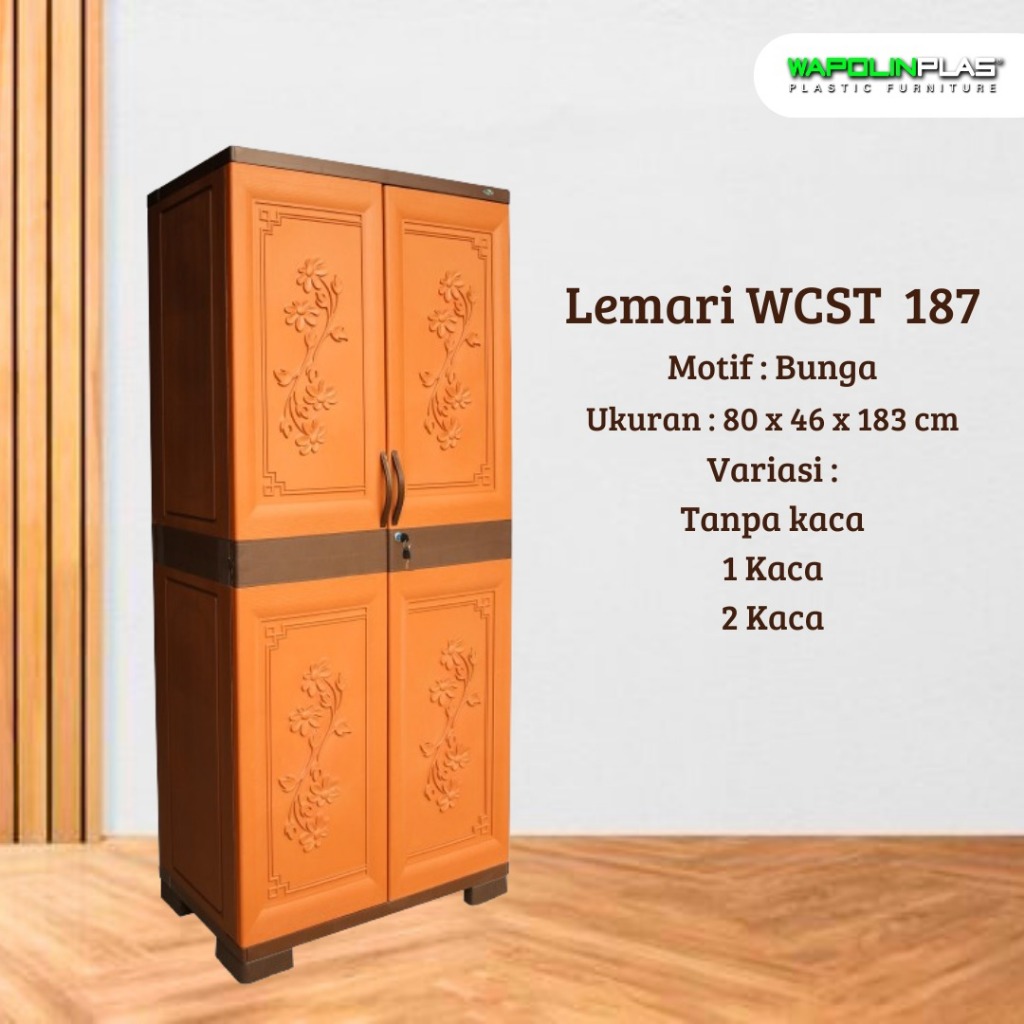 WAPOLIN Lemari Plastik Baju Plastik Minimalis Lemari Pakaian - Lemari Wapolin WCST1 187
