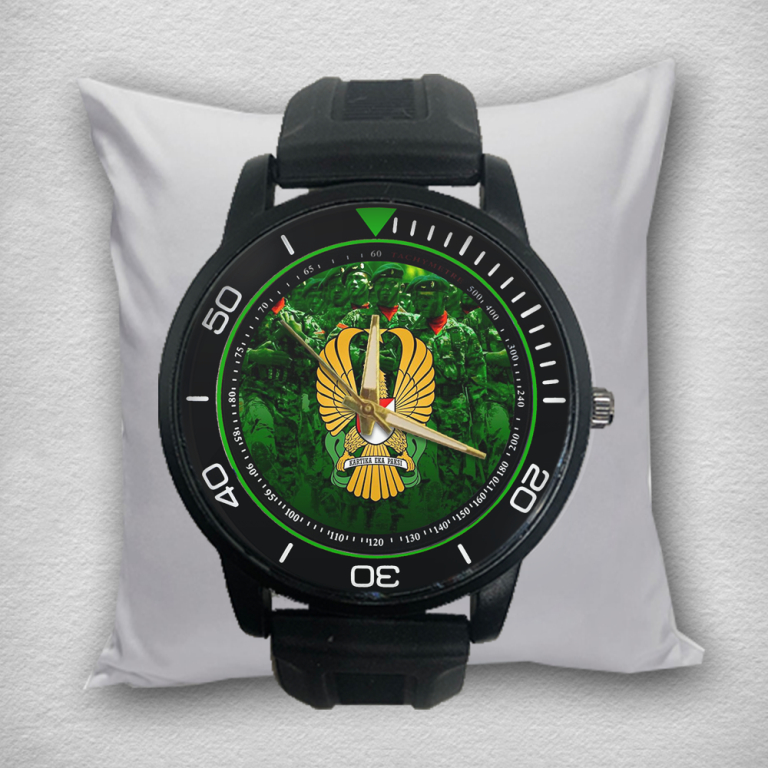 Jam Tangan Pria TNI AD UNISEX Keren Terbaru Rubber Karet Murah Meriah Warna Hitam Unik Olahraga  Bul