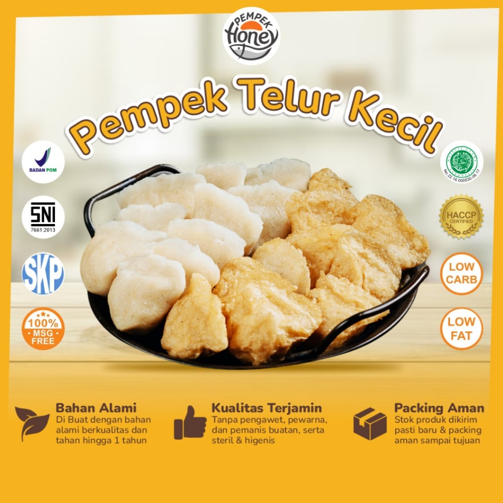 

Pempek Honey Ordinary Telur Kecil Spesial 3 Pack, Ikan Tenggiri, Pempek Palembang Asli