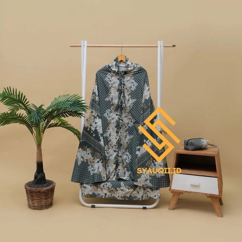 Mukena Azzura Series Baru Motif | Mukena Katun 2in1 Traveling Pouch Motif | Mukena 2in1 Resleting