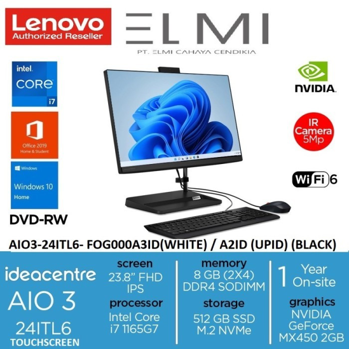 LENOVO AIO TOUCHSCREEN AIO3-a3id/a2id i7-1165G7 8GB 512GB GeForce-MX450(2GB) W11+OFFICE with TOUCH-2