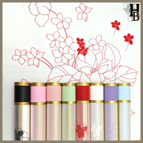 

Kertas Bunga List Gold Flower Wrapping Cellophane Paper Untuk Buket Bucket Bunga Florist 6270